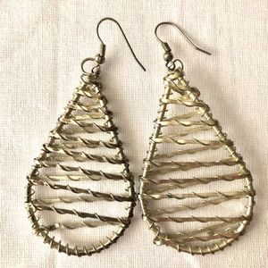 Vintage wire wrapped dangle earrings